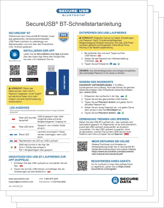 SecureUSB BT - Quick Start Guide - German