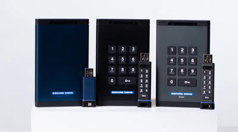 An image of SecureDrive® and SecureUSB® on a blank background.