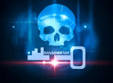 A digital conceptualization of ransomware.