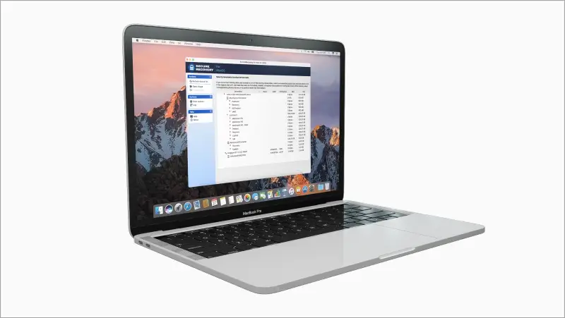 SecureRecovery® for Mac runs on a laptop to retrieve lost data.