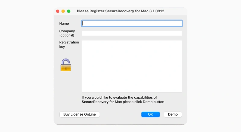 If you have a license key enter it in the box, if not choose Demo when prompted to use the demo version of the application.