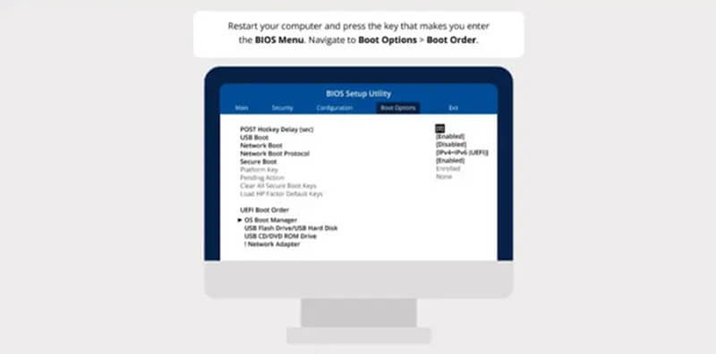 A graphic showing the BIOS Setup Utility.