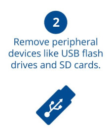 A flash drive represents peripheral devices.