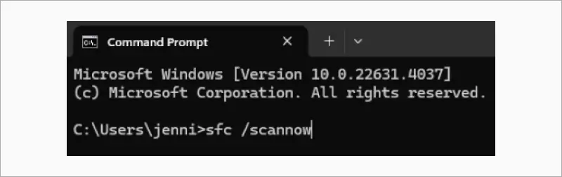 Command prompt SFC /scannow