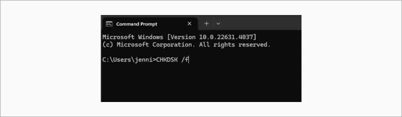run chkdsk f